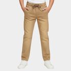 Boys' Camel Brown Slim Fit Jogger Jeans, Beige, small image number null