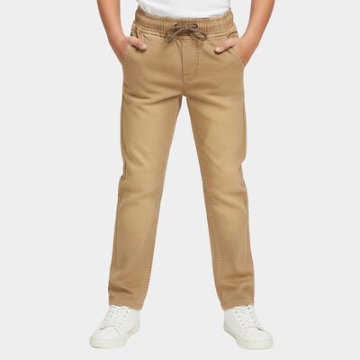 Boys' Camel Brown Slim Fit Jogger Jeans
