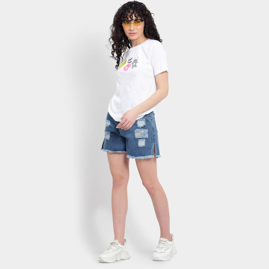 Cotton Shorts, Mid Blue, large image number null