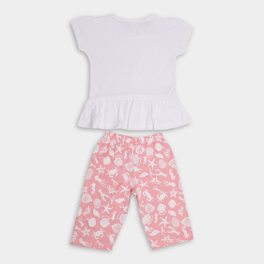 Girls' 100% Cotton Capri Set, Light Pink, large image number null