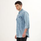 Men's Light Blue Cotton Classic Casual Shirt, Light Blue, small image number null