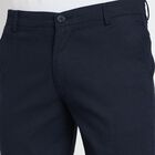 Men's Slim Fit Casual Trousers, Navy Blue, small image number null