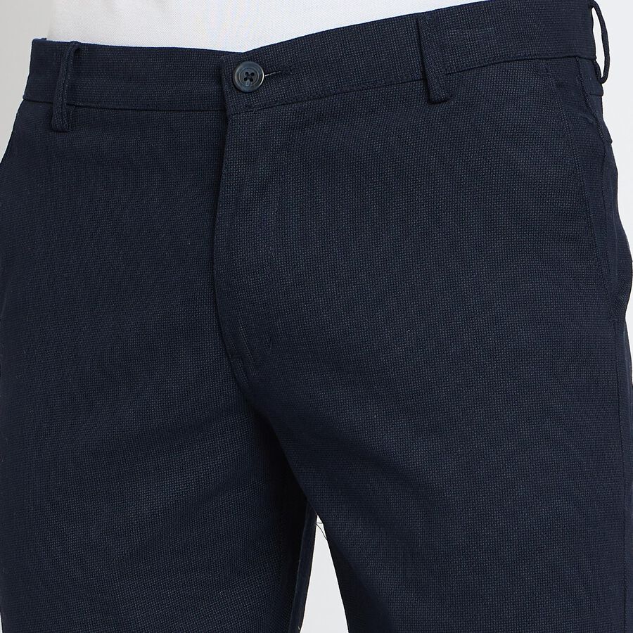 Men's Slim Fit Casual Trousers, Navy Blue, large image number null