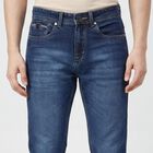 Men's Navy Blue Slim Fit Clean Look Jeans, Dark Blue, small