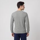 Men's Melange Mid Grey Long Sleeve Thermal, मिश्रित मध्यम ग्रे, small