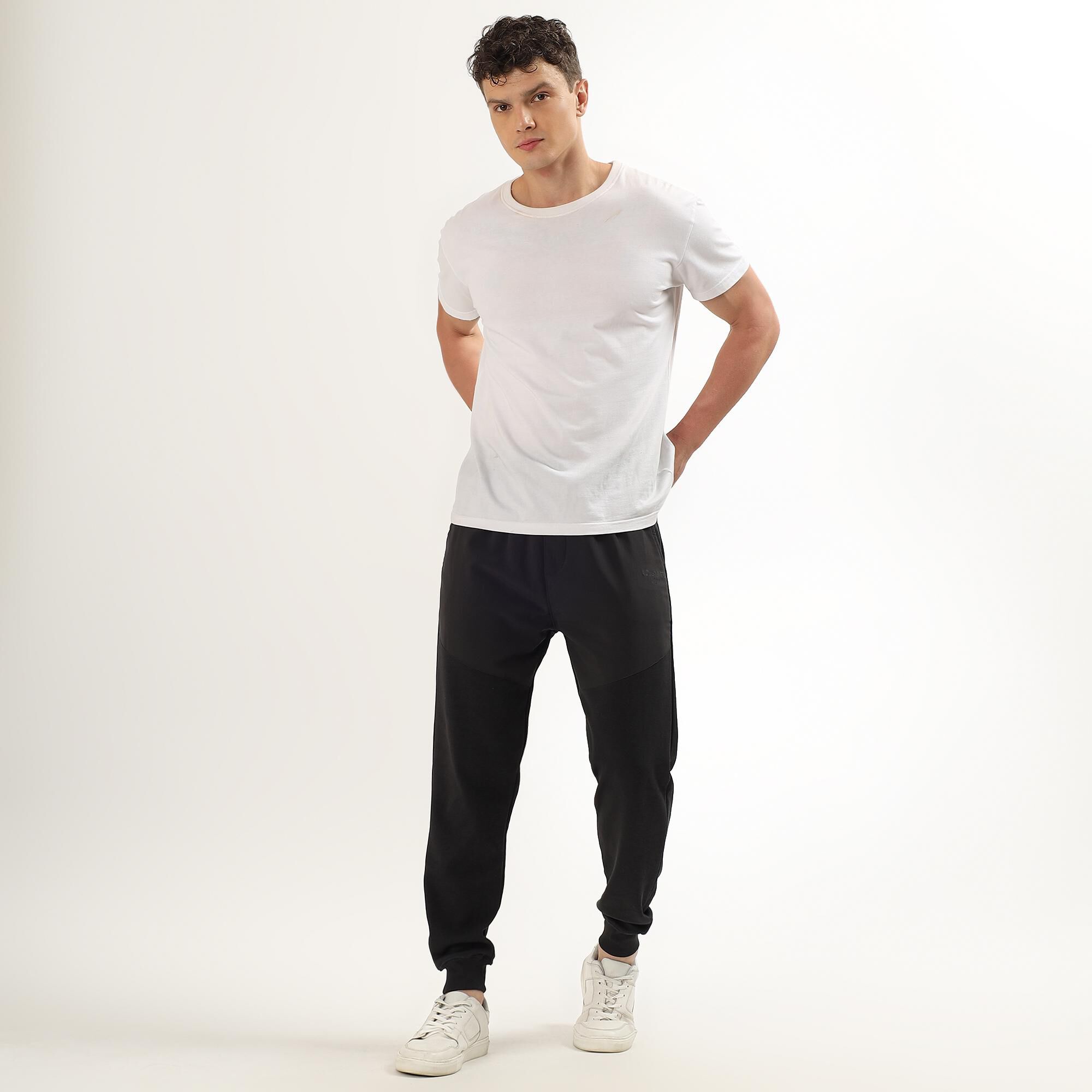 Brink Men's Jet Black Regular Fit Jogger Track Pants | Vishal Mega