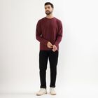 Men's Deep Maroon Crew Neck Full Sleeve T-Shirt, मरून, small image number null