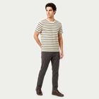 Men's Off White Round Neck Regular T-Shirt, Off White, small