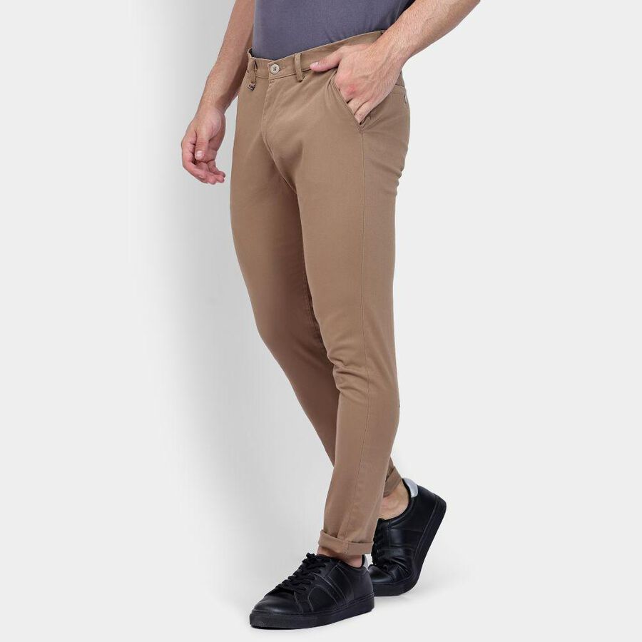Men's Slim Fit Casual Trousers , Khaki, large image number null