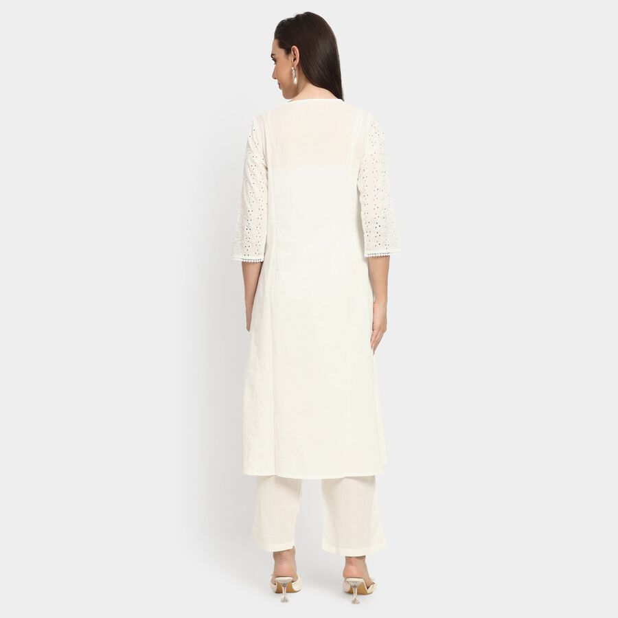 Ladies' Kurta Pyjama Set, Off White, large image number null