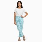 Girls' Light Aqua Blue Printed Elastic Waist Capri, Aqua, small image number null