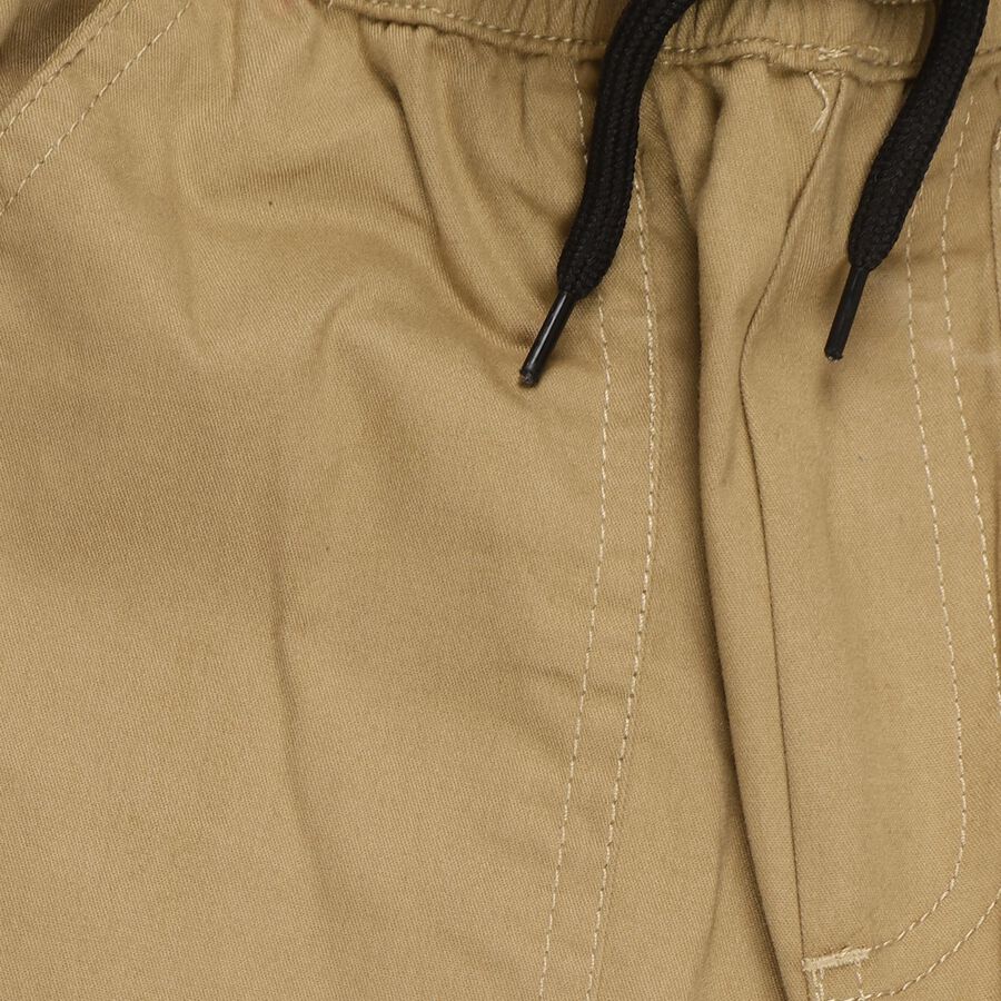 Boys' Muted Khaki Regular Fit Cross Pocket Trousers, Khaki, large image number null