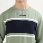 Men's Light Sage Green Crew Neck Casual Sweatshirt, हल्का हरा, small image number null