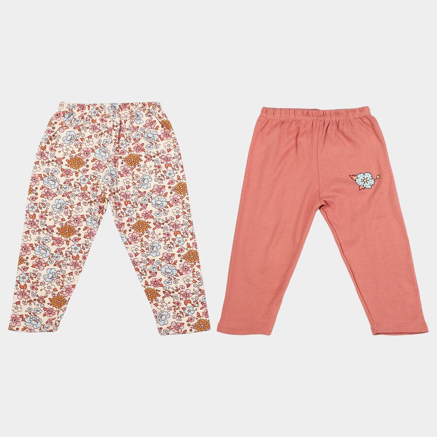 Infants' Pink Straight Fit Printed Cotton Pyjama, हल्का गुलाबी, large