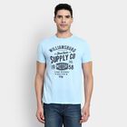 Men's Round Neck Half Sleeves T-Shirt, Sky Blue, small image number null