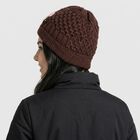 Women's Brown Floral Embellished Beanie Cap, भूरा, small