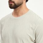 Men's Light Green Round Neck Textured T-Shirt, Light Green, small