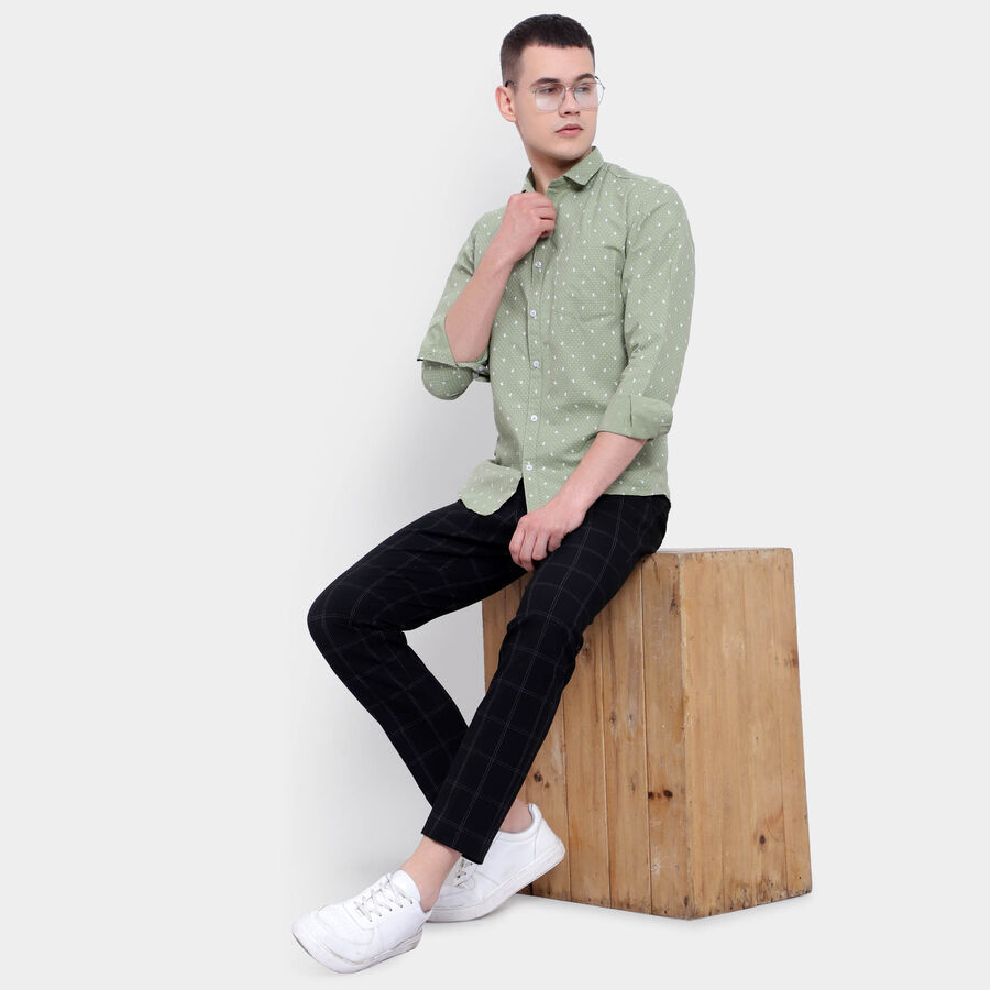 Printed Casual Shirt, Light Green, large image number null