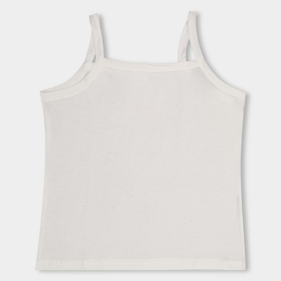 Girls' 100% Cotton Vest, Off White, large image number null