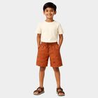 Boys' Rust Cotton Regular Fit Bermuda Shorts, Rust, small