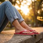 Women's Pink Flip-Flops Slippers, Pink, small