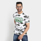 Printed Round Neck T-Shirt, Dark Grey, small image number null