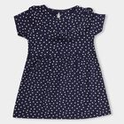 Infant Girls' 100% Cotton Frock, नेवी ब्लू, small image number null