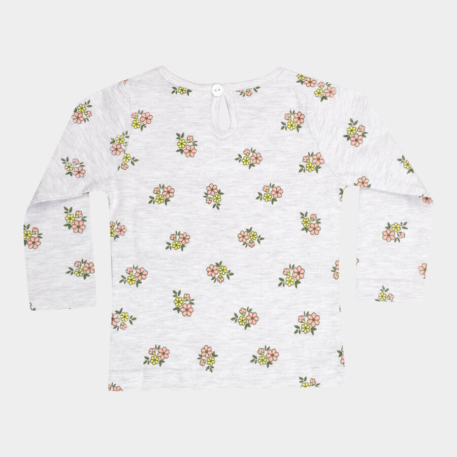 Infants Cotton Printed T-Shirt, Ecru Melange, large image number null