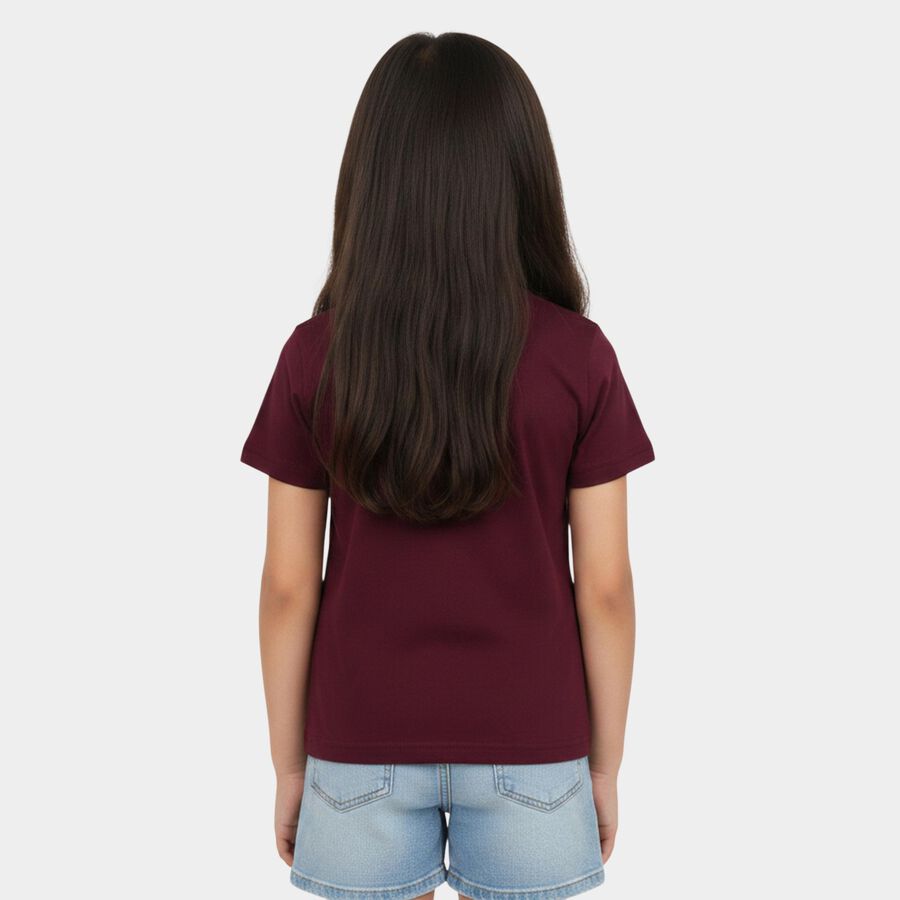 Girls' T-Shirt, वाइन, large