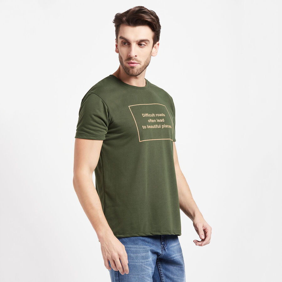 Round Neck T-Shirt, Olive, large image number null