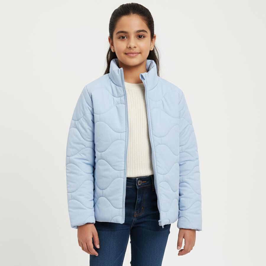 Girls' Jacket, हल्का नीला, large image number null