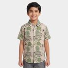 Boys Light Pink Cotton Short Sleeves Collar Shirt, Light Pink, small