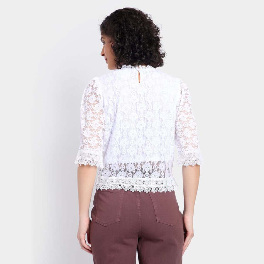 Ladies'  Crop  Top, White, large image number null