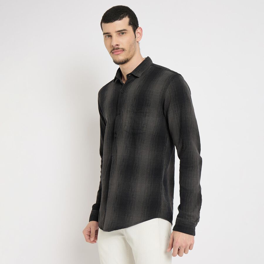 Men's 100% Cotton Casual Shirt , Black, large image number null