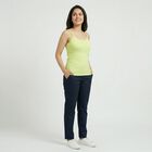 Women's Green Cotton Blend Sleeveless Minimalist Slip, हल्का हरा, small