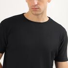 Men's Jet Black Crew Neck Athleisure T-Shirt, Black, small image number null