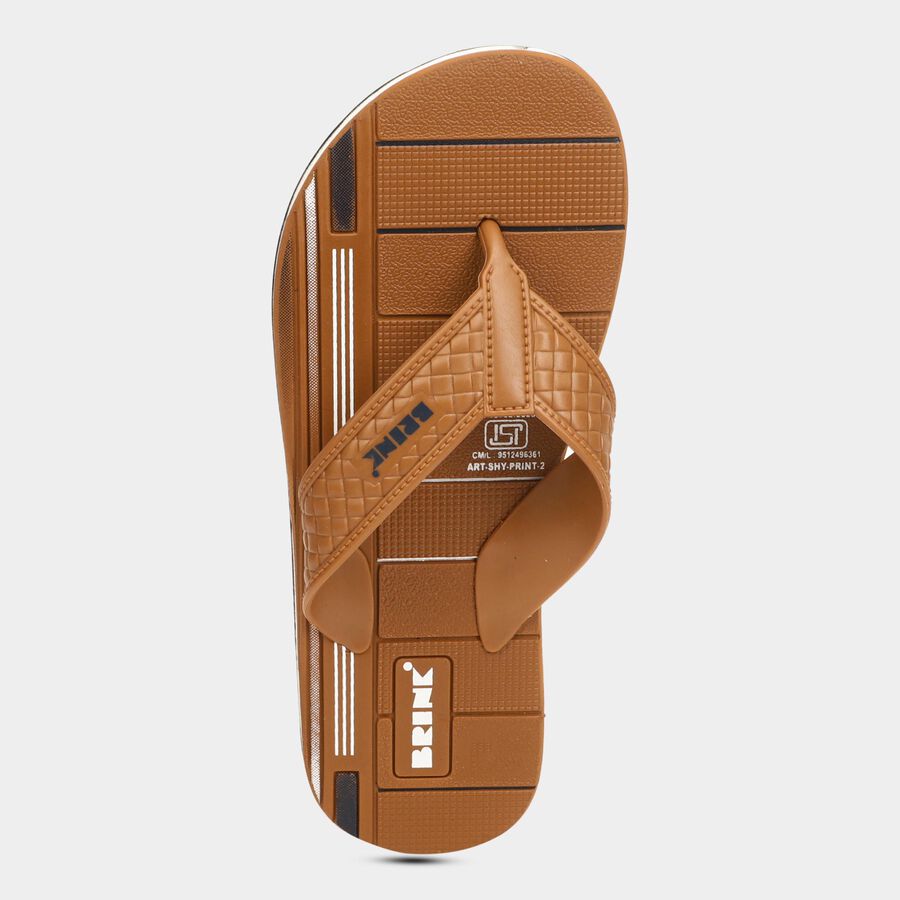 Men's V Strap Slipper, Brown, large image number null