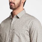 Cotton Printed Casual Shirt, Dark Grey, small image number null