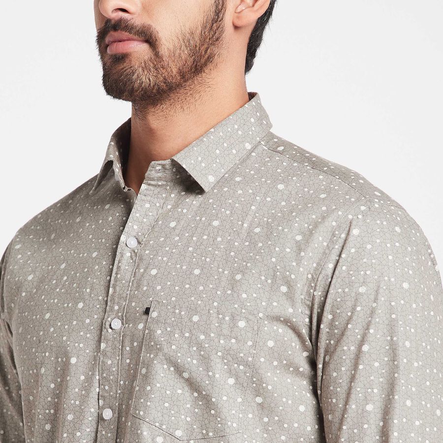 Cotton Printed Casual Shirt, Dark Grey, large image number null