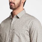 Cotton Printed Casual Shirt, Dark Grey, small image number null