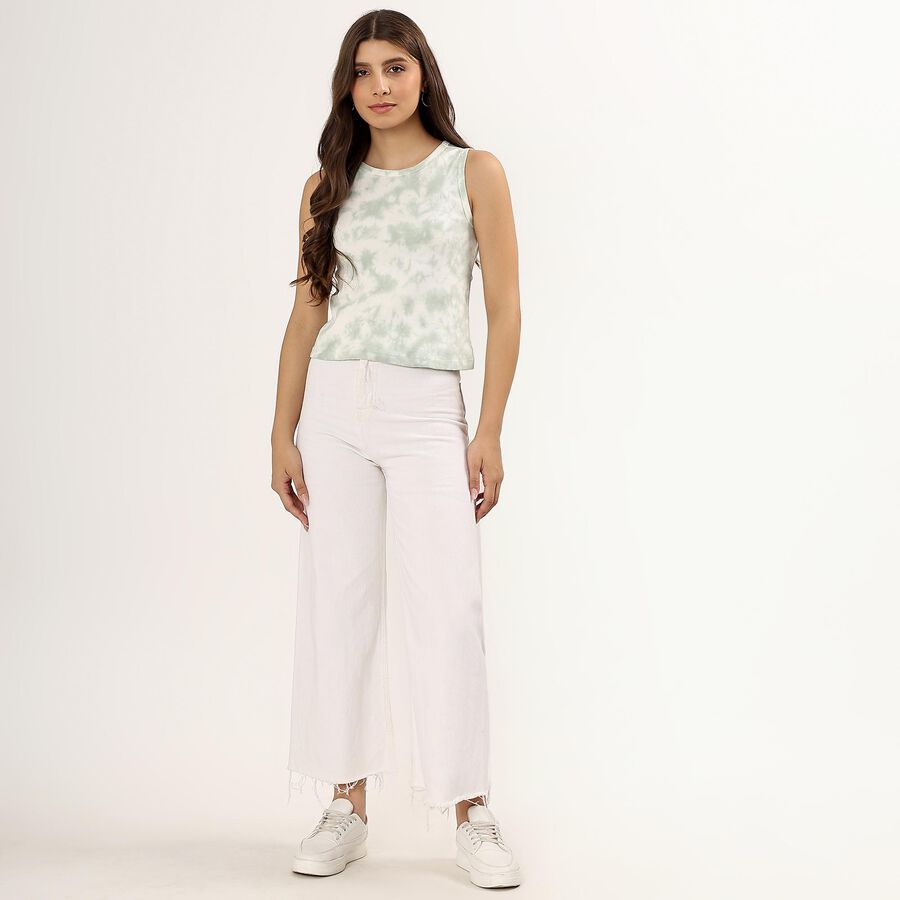 Ladies' 100% Cotton Round Neck T-Shirt , Light Green, large image number null