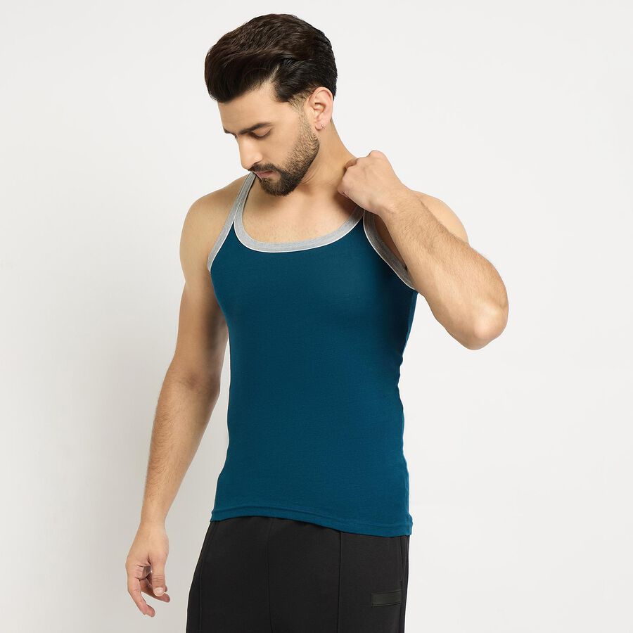 Men's 100% Cotton Gym T-Shirt , टील ब्लू, large