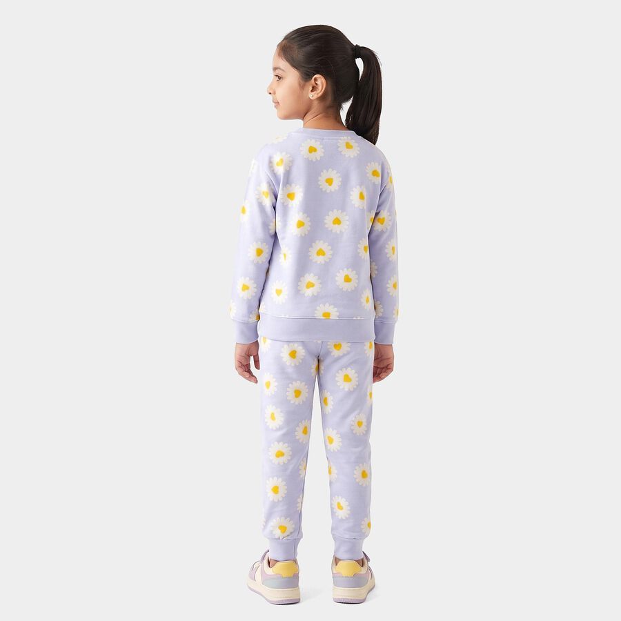 Girls Light Blue Round Neck Lounge Hipster Set, Light Blue, large