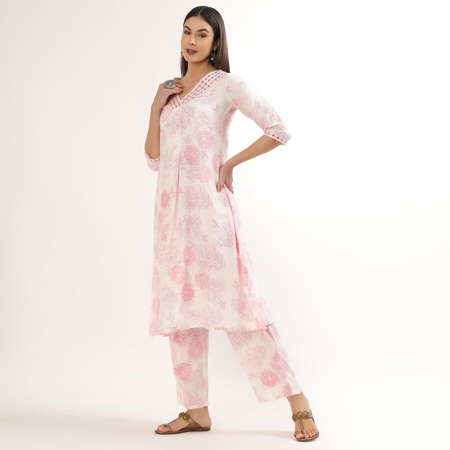 Women's Light Pink Solid Ethnic Set, Light Pink, large
