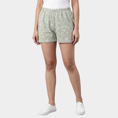 Women's Mid Grey Regular Fit Casual Shorts