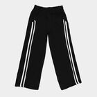 Girls' Jet Black Wide-Leg Pom-Pom Detail Winter Pyjama, काला, small image number null