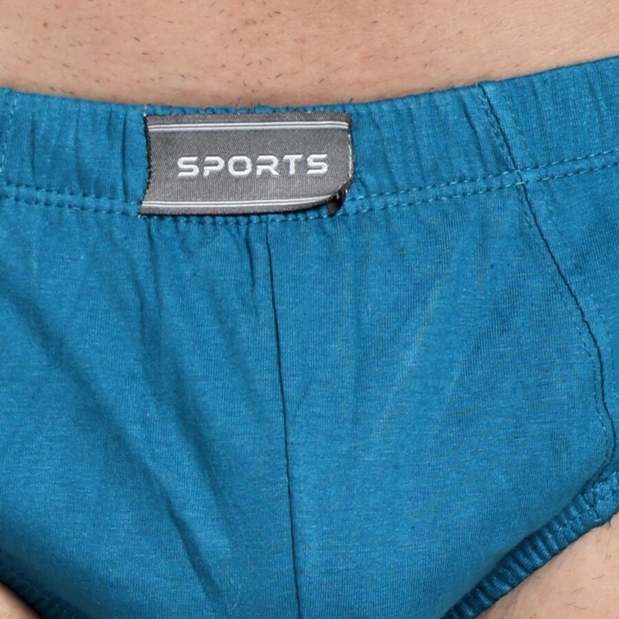 Men's 100% Cotton Briefs, टील ब्लू, large