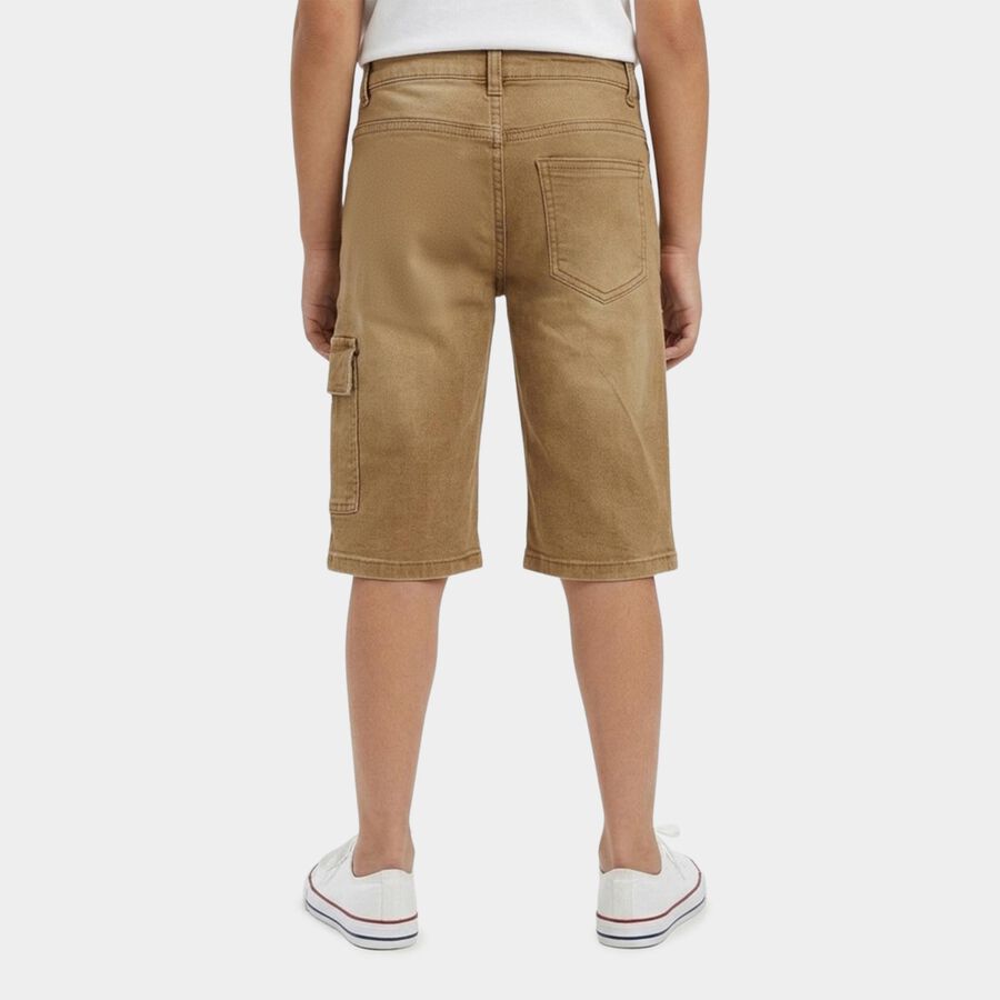 Boys' Khaki Regular Fit Casual Jamaican Shorts, खाकी, large