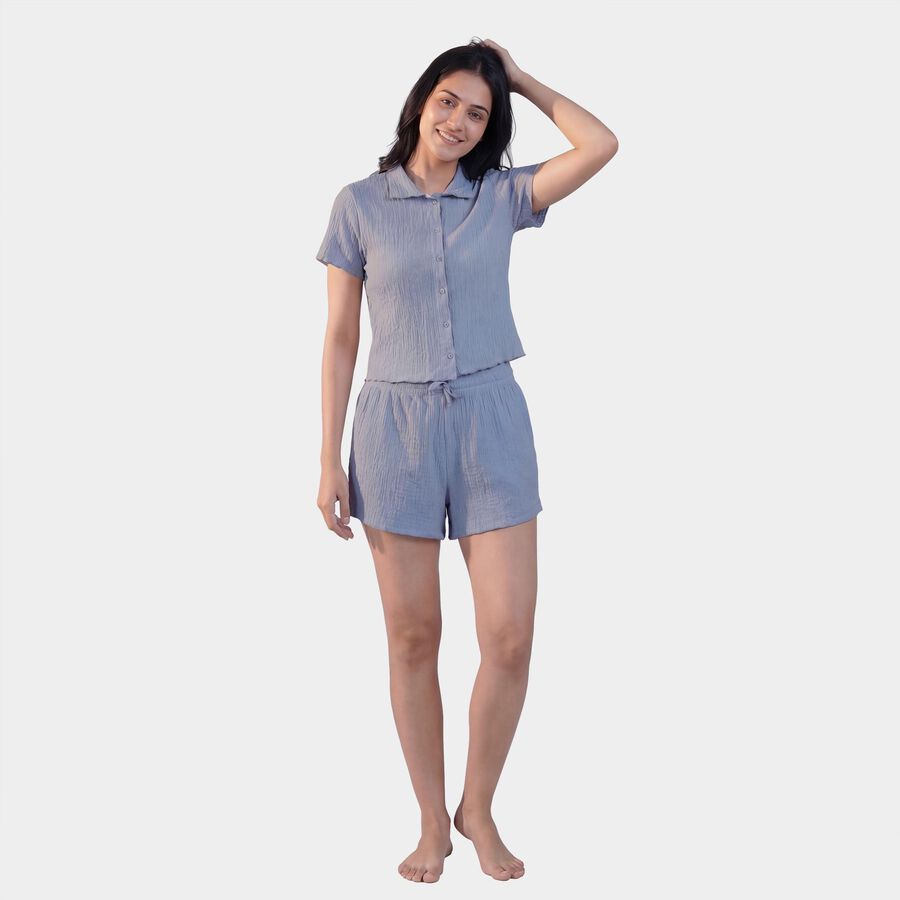 Women's Pale Powder Blue Minimalist Co-ord Set, Light Blue, large