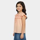 Girls Pink Round Neck Regular T-Shirt, गुलाबी, small